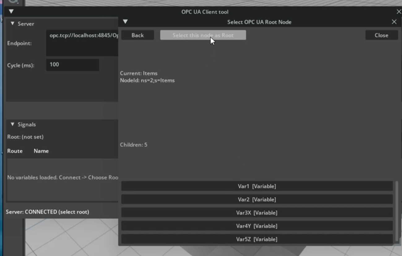 OPC UA Interface – Screenshot 2