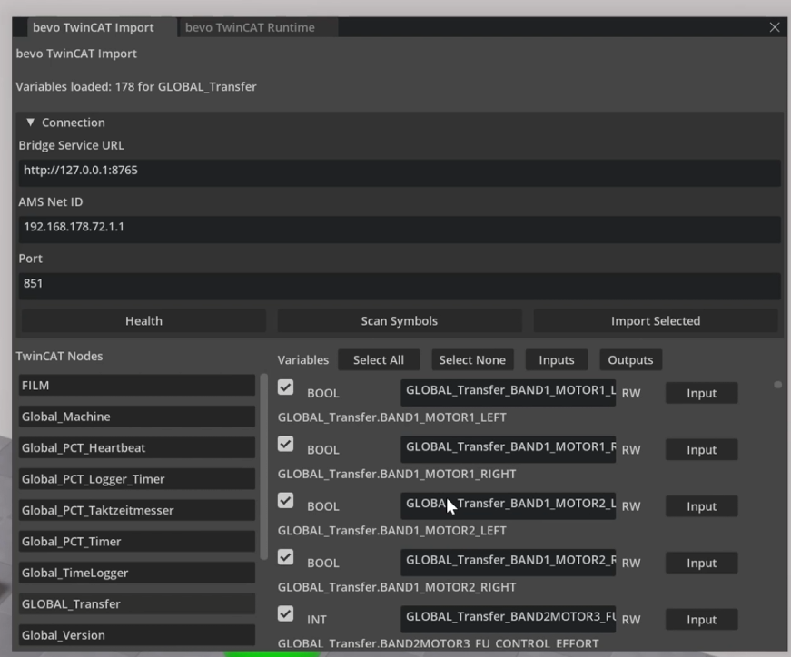 TwinCAT Signal Importer – Screenshot 2