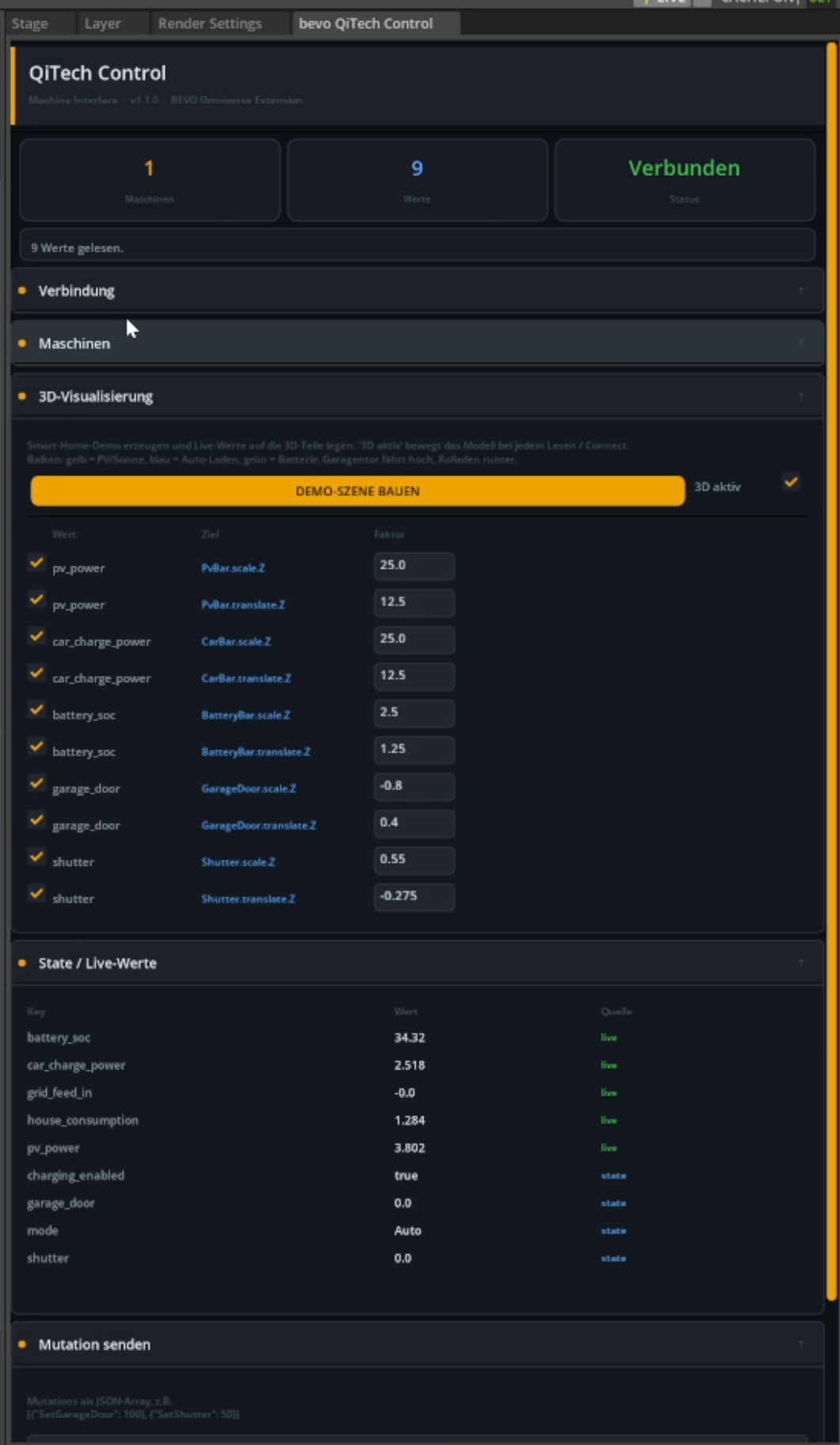 QiTech Control Connection – Screenshot 3
