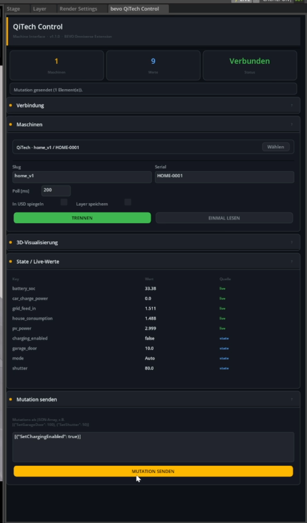 QiTech Control Connection – Screenshot 5