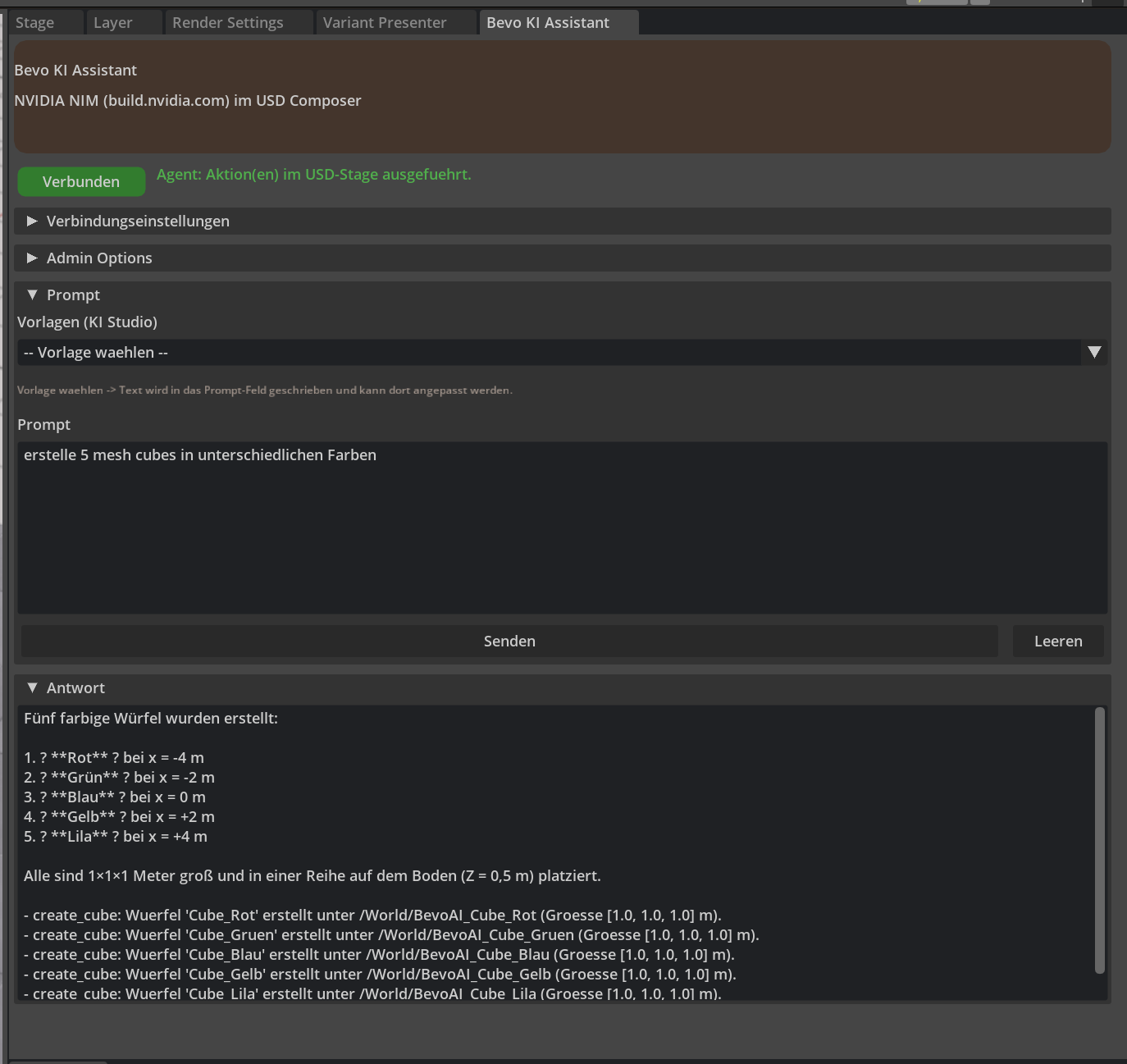 KI Assistant - USD Composer – Screenshot der USD Composer Extension