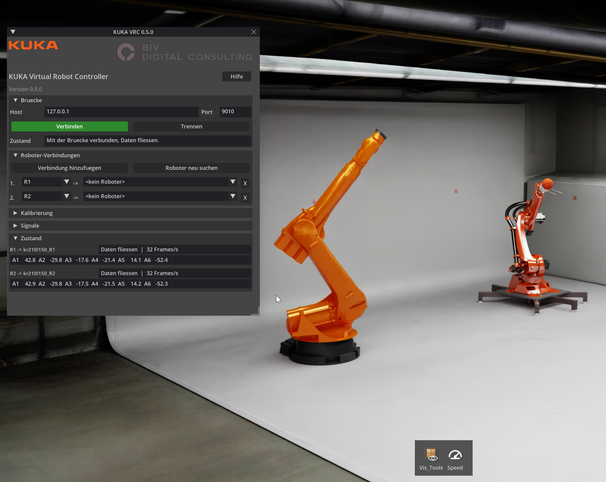 KUKA iiQWorks.Sim VRC connection – Screenshot 2