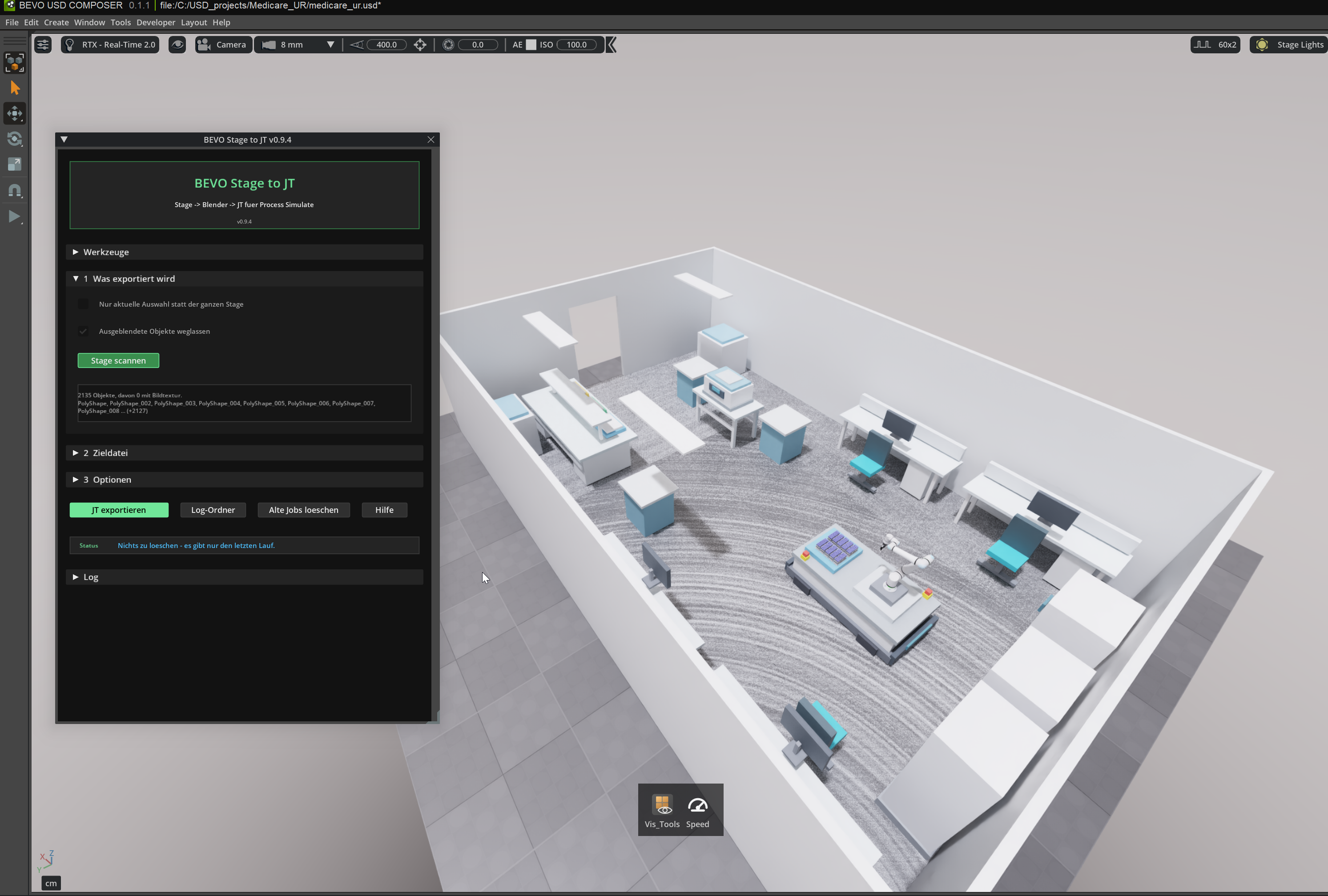 Stage to JT – Automation Extension auf Basis von NVIDIA Kit