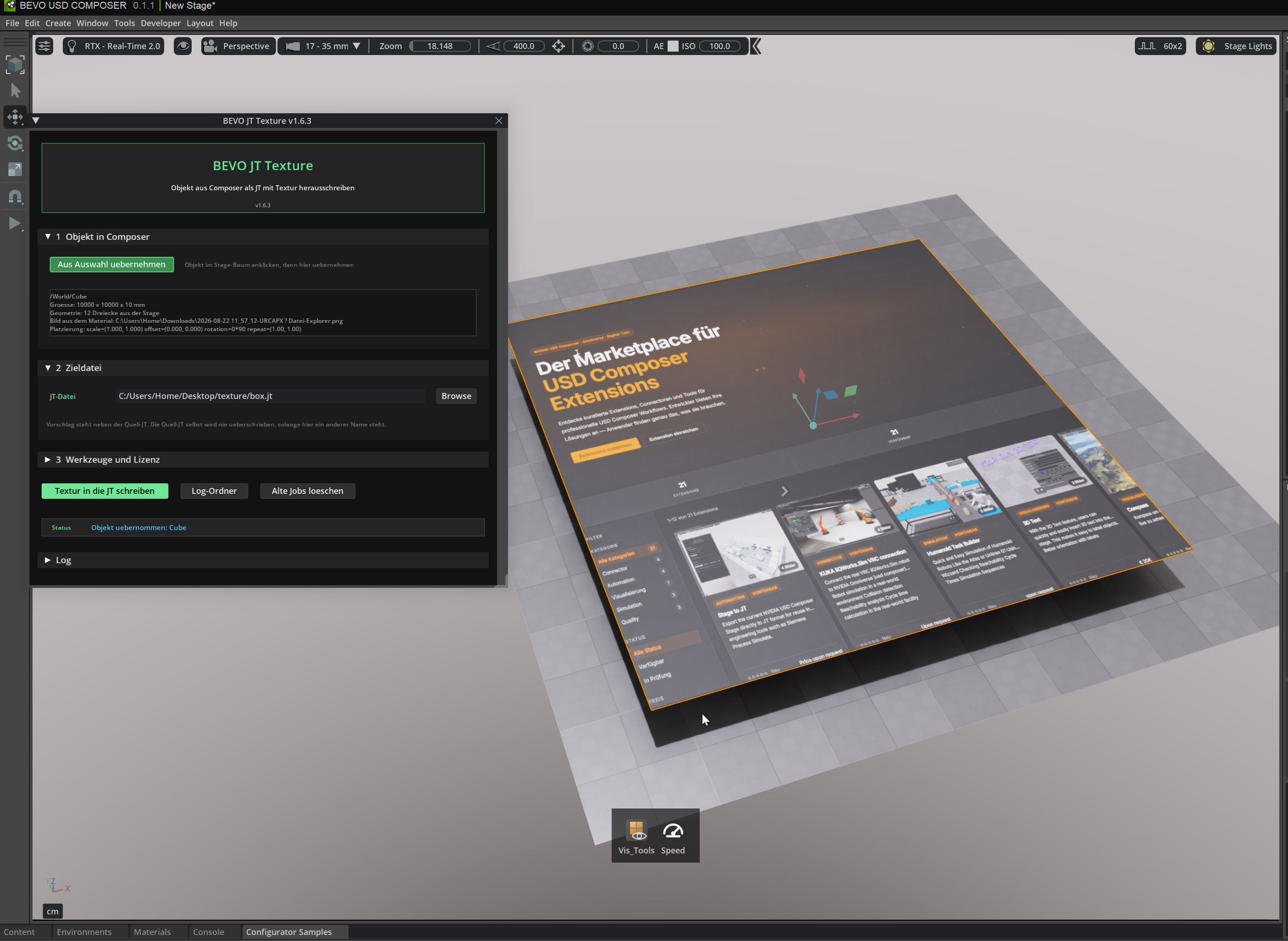 JT Texture – Visualisierung Extension auf Basis von NVIDIA Kit