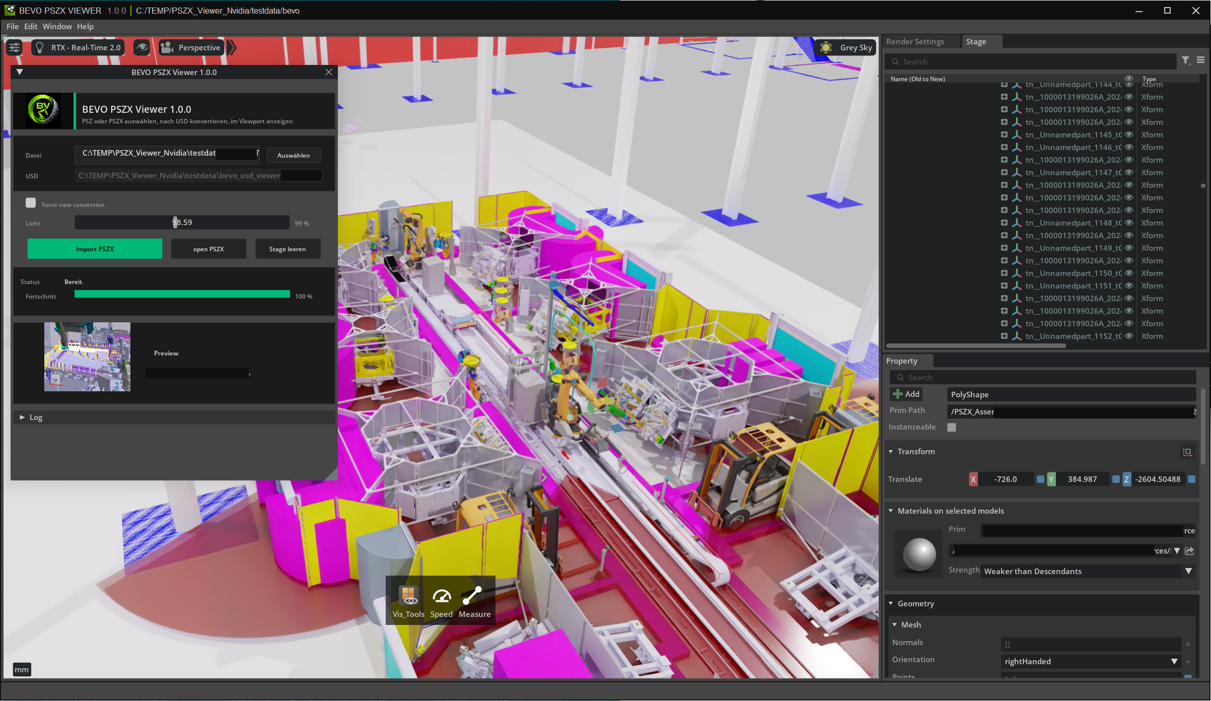 Siemens Process Simulate PSZX Viewer – Visualisierung Anwendung auf Basis von NVIDIA Kit